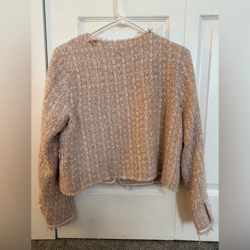 Olivaceous tweed blazer jacket - Picture 4 of 5